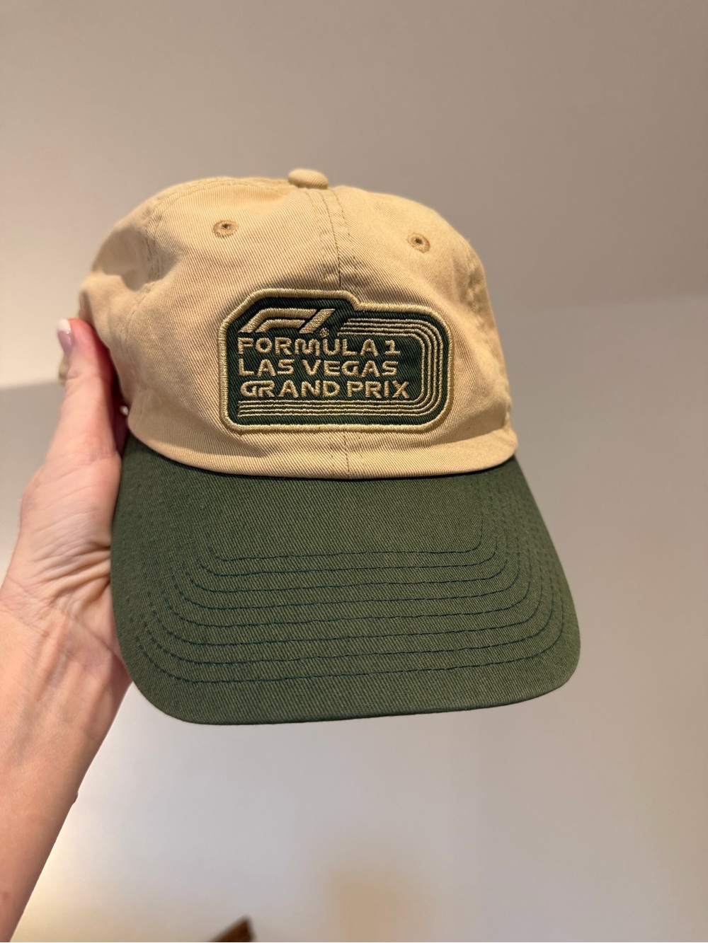 Formula 1 Las Vegas Grand Prix Two-Tone Baseball Cap - Tan & Olive